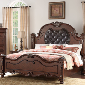 Ensemble de meubles de chambre à coucher, commode ornée sculptée avec miroir - Product Image 1