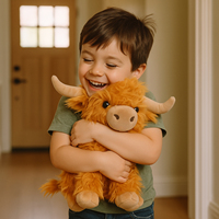 Peluche vache des Highlands, jouet en peluche doux, adorable peluche vache à poils pour cadeau d'enfant, décoration de la maison et de la chambre