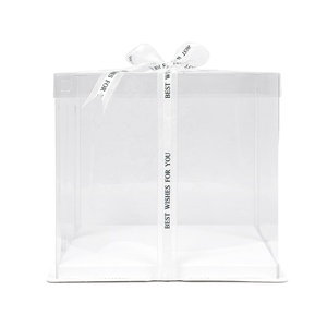 12x12x12 <b>Clear</b> Plastic PET PP Transparent Packaging <b>Gift</b> <b>Box</b> for Flowers Cake Candy Wedding & Party Favor Made of Art Paper - Product Image 2