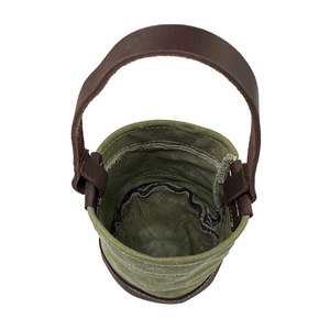 Seau à outils en toile avec fond en <span class=keywords><strong>cuir</strong></span>, pochette utilitaire robuste pour écrous, boulons, outils - Idéal pour l'organisation de l'espace de travail sur le <span class=keywords><strong>comptoir</strong></span> - Product Image 2