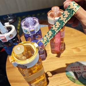 Botella de Agua de Plástico PC Ecológica con Diseño Cuadrado y Correa Portátil para Niños, Deportes al Aire Libre y Fitness - Product Image 3