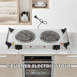 Kompor listrik dua pelat, kompor 2 pembakar Stainless Steel, koil pemanas 2000W kontrol suhu untuk Penggunaan dapur rumah tangga - Product Image 4