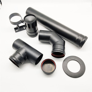 <span class=keywords><strong>Tuyau</strong></span> <span class=keywords><strong>de</strong></span> poêle à granulés <span class=keywords><strong>de</strong></span> 80mm, cheminée peinte en noir en acier au carbone <span class=keywords><strong>de</strong></span> 1mm - Product Image 3
