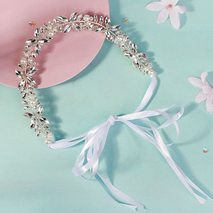 Diadèmes de mariée élégants et frais, tissés à la main, avec des <span class=keywords><strong>fleurs</strong></span> en strass, des perles et des couronnes en métal, pour le maquillage, les spectacles sur scène, les mariages - Product Image 4