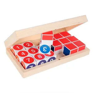 Bloc de construction en bois boîte d'aide à l'apprentissage carré enfants pensée mathématique aide à l'enseignement modèle jouet éducatif