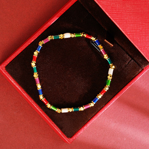 <span class=keywords><strong>Pulseras</strong></span> <span class=keywords><strong>de</strong></span> <span class=keywords><strong>moda</strong></span> para mujer con dijes <span class=keywords><strong>de</strong></span> budismo, ajustables, <span class=keywords><strong>de</strong></span> cuentas esmaltadas, chapadas en oro <span class=keywords><strong>de</strong></span> latón martillado con circonitas, con caja - Product Image 4