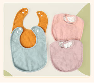 Organic Cotton Infants Absorbent Solid Color Muslin Soft <strong>Baby</strong> <strong>Bandana</strong> <strong>Bibs</strong> Gauze Snap Button <strong>Baby</strong> Breathable <strong>Bibs</strong> for Teething - Product Image 5
