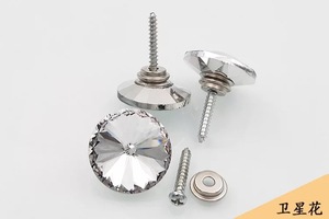 10 juegos de botones de cristal por paquete, tornillos de perforación de vidrio tipo satélite, clavos para sofá de bolsa blanda, clavos de diamantes de imitación para muebles - Product Image 3
