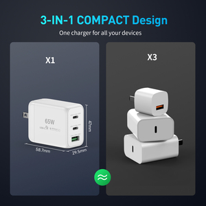 Vina PD 65W Adaptador Super Carga Rápida USB Tipo C Cargador para <span class=keywords><strong>iPhone</strong></span> 14 <span class=keywords><strong>Pro</strong></span> <span class=keywords><strong>Max</strong></span> 13 <span class=keywords><strong>12</strong></span> 11 iPad AirPods Huawei Gan Material - Product Image 5