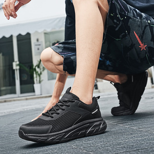 Zapatillas de deporte de malla transpirable, ligeras, con cordones, informales, para caminar, antideslizantes, con suela gruesa, calzado deportivo diario - Product Image 3