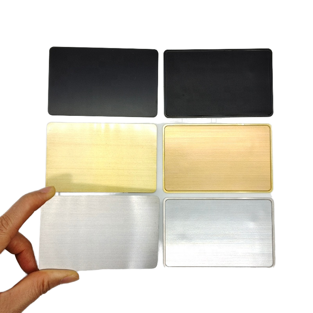RFID NFC Hybrid Metal Business Card 1.0mm Blank Bigger PVC NFC Meta Card with Packaging Box for Hotel Applications
