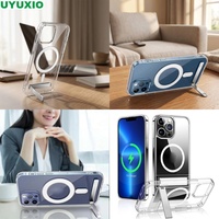 Casing Magnetik dengan Penyangga untuk iPhone 16 15 14 13 12 Mini 11 18 17 Pro Max, Tali Lanyard, Dompet, Aksesoris Ponsel