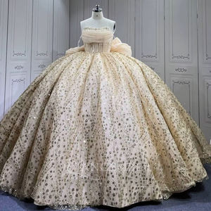 Vestido <span class=keywords><strong>de</strong></span> Quinceañera Lsmu151 con Lentejuelas Color Champán, Vestidos <span class=keywords><strong>de</strong></span> XV Años Rosa, Vestido <span class=keywords><strong>de</strong></span> Quince Años Jancember - Product Image 3