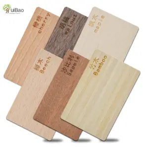 Huibao Factory Wholesale Customized RFID NFC CO2 Engraved Wooden Business Cards