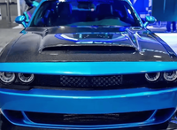 Capot ventilé en fibre de carbone style démon pour Dodge Challenger 2015-2024