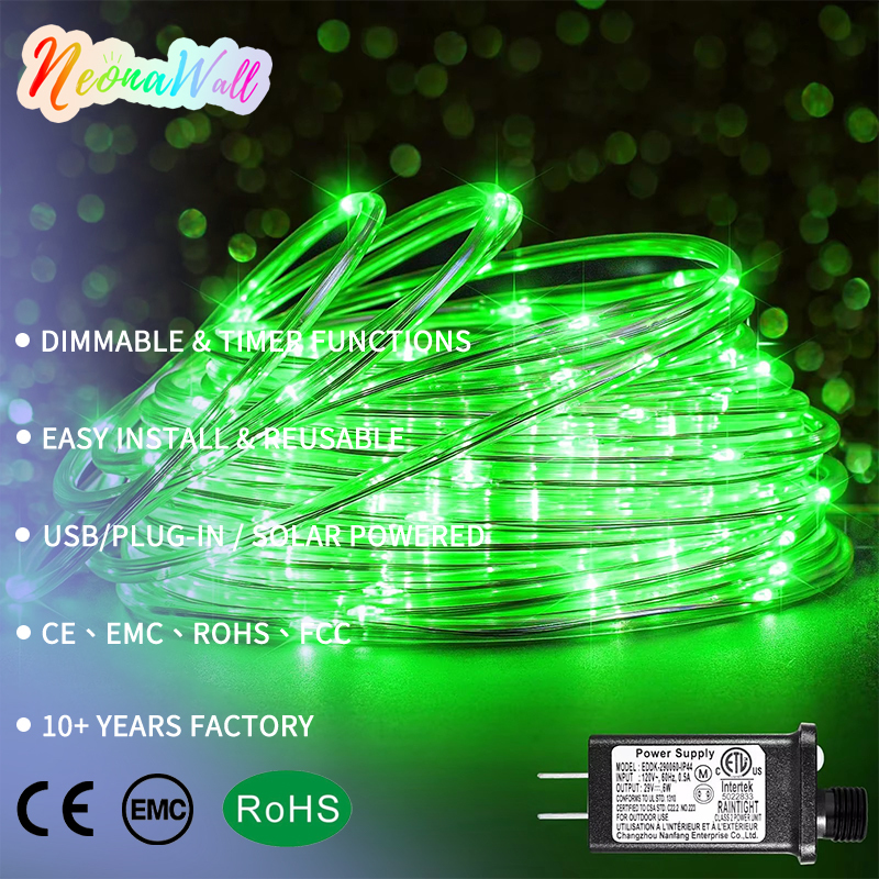 Neonawall Copper 30M LED Tube String Lights 10cm Spacing Plug-in Outdoor Christmas Garden Patio Yard Pool Landscape Bulk