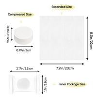 Serviettes Comprimées Portables Mini, Serviettes Magiques Jetables en Coton pour le Visage, Utilisation Quotidienne en Voyage et en Extérieur, 40GSM 20*22CM