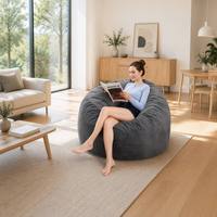 Fauteuil pouf en fausse fourrure de luxe, grand pouf ovale, ottoman, siège moelleux en peluche pour salon, chambre à coucher, 120x60cm