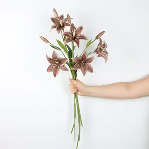 Loto Artificiale Realistico in PU di Piccole Dimensioni, 3 Colori, Effetto Tocco Reale, per Matrimoni, Ringraziamento, Natale, Laurea, Festa della Mamma, Pasqua - Product Image 6