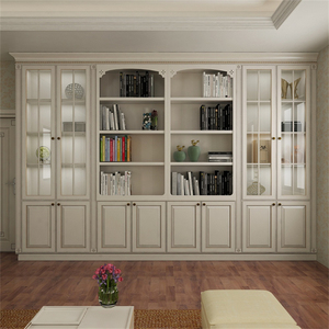 Librería de Madera Maciza de Roble Personalizada, Muebles de Biblioteca, Mueble de Pared para Oficina en Casa, Módulo de Pared Modular de Lujo, Estantería Clásica Tallada a Mano - Product Image 5