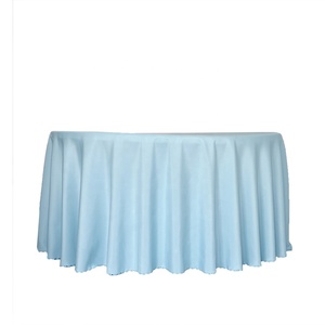 Polyester kumaş mavi masa örtüsü parti için 120 yuvarlak masa örtüsü - Product Image 1