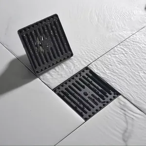 10*10 Zwart Geheel Koperen Vierkante Vloer Afvoerafvoerafdekking Anti Backflow Anti Insect Gemakkelijk Schoon Te Maken, Vervangbare Lekkern