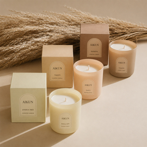 AIKUN Bougie en verre artisanale de luxe personnalisée, étiquette privée, bougies parfumées en cire de soja biologique pour la Saint-Valentin, coffret cadeau - Product Image 1