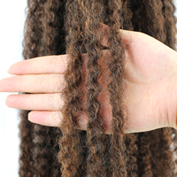 Extensions de cheveux synthétiques tressés au crochet Afro Marly de 18 pouces, effet ombré, doux, style Cuban Twist, pour femme noire