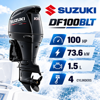 Moteur hors-bord Suzuki DF100BLT 100 CV 4 temps 73,6 kW, moteur marin à arbre long, EFI, essence, pour bateau de pêche, propulsion de yacht