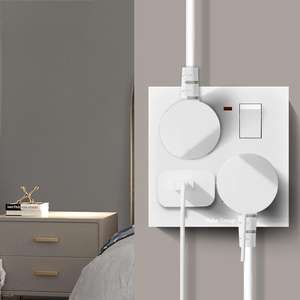Prise murale tactile 3 sorties 16A avec port USB et voyant lumineux, design minimaliste pour interrupteur mural encastré domestique - Product Image 3