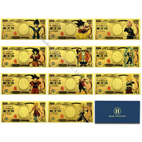 Set Uang Kertas Emas Tema Pahlawan Klasik Berlapis 24K Tahan Air PVC Kartu Kenang-kenangan Anime Populer Koleksi Hadiah