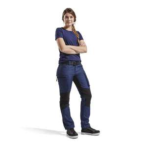 BLAKLADER - 715918458999C30 Pantalones de servicio para mujer elásticos Azul marino/Negro-PANTALÓN DE TRABAJO EAN 7330509499351 - Product Image 3