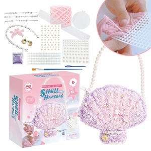 Wholesale Kids Educational DIY Shell Purse Kit Handmade Soft Ice Strip Yarn <b>Bag</b> for Creative Art & Craft Birthday Gifts - Product Image 2
