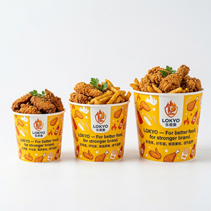 LOKYO - Contenedores de Papel <span class=keywords><strong>para</strong></span> Pollo Frito con Logotipo Personalizado Impreso, <span class=keywords><strong>para</strong></span> Palomitas de Maíz y Papas Fritas, 150oz 85oz, con Tapa - Product Image 2