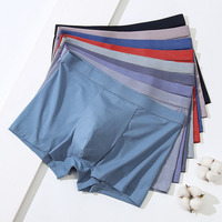 Boxer Briefs Homme en Modal Uni, Taille Mi-Haute, Tricotés, Respirants, Sans Coutures, Doux, Confortables, avec Ceinture Élastique, Anti-Bactériens