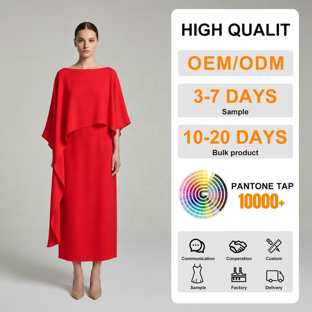 Custom Logo European American Large Size New Fashion Cape Custom Asymmetrical Womens Top Dress