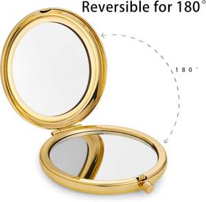 Espejo de Bolsillo Metálico Redondo de Doble Cara con Logotipo Personalizado, Mini Espejo de Mano - Product Image 4