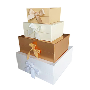 Luxury Customized Heavy Duty Luxurious Lingerie Big Foldable Magnetic Flower Gift Box With A Ribbon