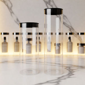 หลอดใสทรงกลมพลาสติก PC และอะคริลิคสำหรับบรรจุภัณฑ์ของขวัญ ขนาดปรับแต่งได้ พิมพ์ลายได้ - Product Image 2