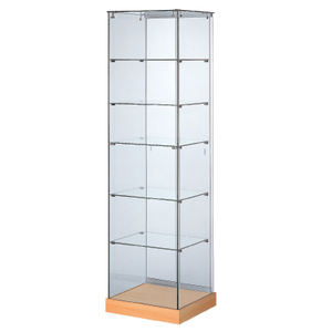 Vitrina de Vidrio de Diseño Personalizado al por Mayor KEWAY, Vitrina de Vidrio Templado de Altura Completa, Torre de Exhibición de Vidrio con Iluminación y Cerradura - Product Image 2