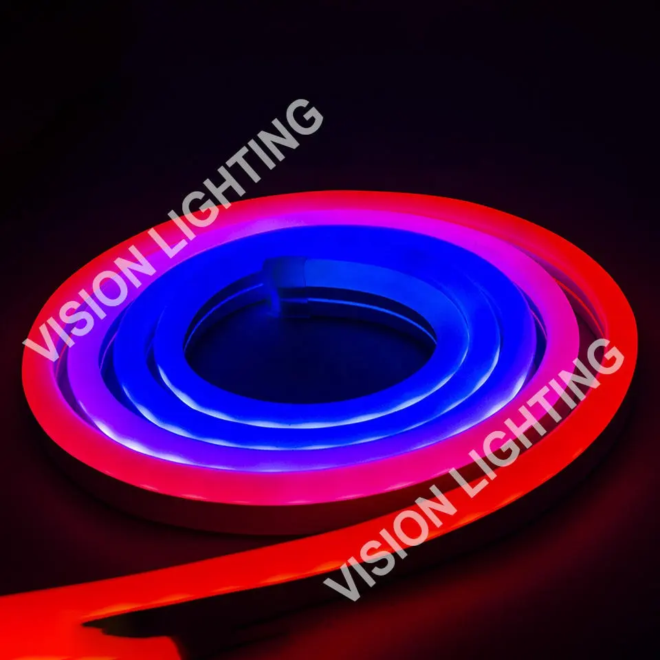 High Voltage 24V/110V/220V Color-changing Flex Neon Light LED RGBW Neon Rope Light For Outdoor Building
