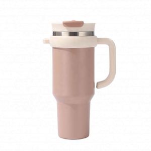 40oz Portable <b>Cup</b> with Handle Outdoor Vacuum Flask Custom Logo Sports Travel <b>Camping</b> Tumbler Sipping Drinking Lid - Product Image 3