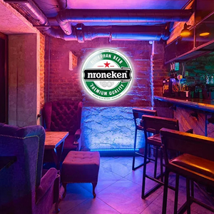 Letrero Luminoso LED Redondo Personalizado para Cerveza, Letrero Acrílico Luminoso de Una Sola Cara con Su Diseño - Product Image 4