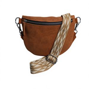 Sac bandoulière en daim unisexe de qualité supérieure avec fermeture éclair tendance - Product Image 1