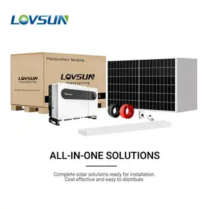 Lovsun Système d'énergie solaire commercial complet sur réseau 50KW 60kW 80kW 100kW 120kW Système solaire relié au réseau pour ferme