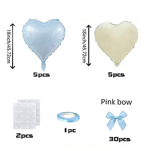 Globo de Aluminio en Forma de Corazón Rosa y Blanco al por Mayor con Lazo Rosa para Decoración de San Valentín, Bodas, Cumpleaños, Baby Shower y Aniversarios - Product Image 5