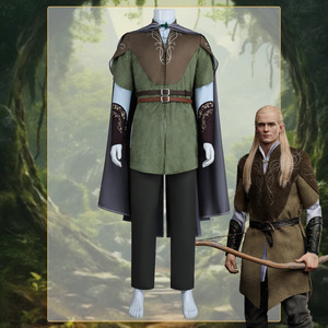 Disfraz de Legolas, conjunto completo, capa verde y marrón, chaleco, pantalones, disfraz de Halloween para hombre y adulto, película El Señor de los Anillos - Product Image 1