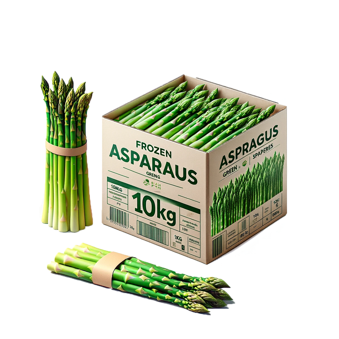 IQF Frozen Green Asparagus - Crisp and Fresh, Ideal for Asian Cooking, Stir-fries, and Soups