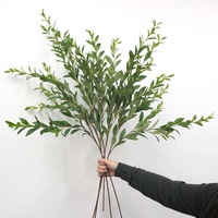 Daun Willow Buatan Grosir dari Kain Sutra Panjang 105cm, Rangkaian Bunga Hijau Buatan untuk Dekorasi Rumah