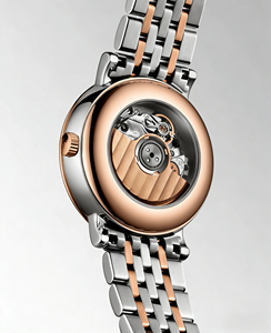 Crystal Accent Mother of Pearl Dial Automatic Watch with Date Window Two Tone Stainless Steel Bracelet for Commute Longinesing - Product Image 4